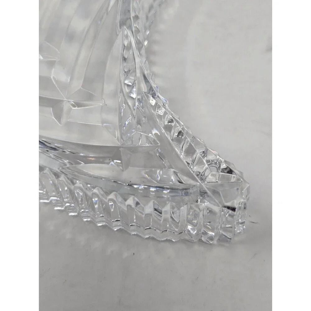 VINTAGE WATERFORD CRYSTAL TRINKET CANDY DISH TRAY PAISLEY LEAF YING YANG IRELAND